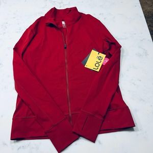 Lole new w tags athletic full zip. Womens Large, deep red color!
